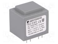 Transformer: encapsulated; 2.5VA; 230VAC; 7.5V; 7.5V; 173.3mA; PCB BREVE TUFVASSONS