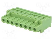 Pluggable terminal block; 5.08mm; ways: 8; angled 90°; plug; green 