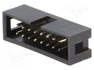 Socket; IDC; male; PIN: 16; straight; THT; gold-plated; 2.54mm; black Amphenol Communications Solutions