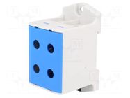 Splice terminal: rail; 490A; 690V; screw terminal; blue; polyamide OUNEVA