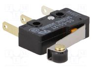 Microswitch SNAP ACTION; 5A/125VAC; with lever (with roller) OMRON Electronic Components