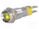 Indicator: LED; recessed; yellow; 24÷28VDC; 24÷28VAC; Ø8.2mm; IP67 SIGNAL-CONSTRUCT
