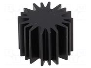 Heatsink; LED; Ø: 20mm; H: 15mm; 6.3K/W; black FISCHER ELEKTRONIK