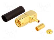 Connector: SMA; plug; male; angled 90°; 50Ω; crimped; for cable AMPHENOL RF