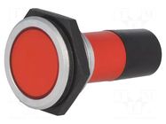 Indicator: LED; flat; red; 230VAC; Ø30.2mm; IP67; connectors; brass SIGNAL-CONSTRUCT
