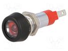 Indicator: LED; flat; red; 24÷28VDC; 24÷28VAC; Ø8.2mm; IP67; brass SIGNAL-CONSTRUCT