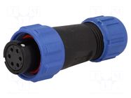 Connector: circular; plug; female; PIN: 6; IP68; SP13; 4÷6.5mm; 5A WEIPU