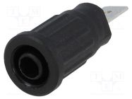 Connector: 4mm banana; socket; 32A; 1kV; black; nickel plated; 5mΩ SCHÜTZINGER