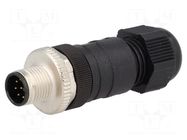 Connector: M12; plug; PIN: 8; male; straight; IP67; screw terminal LUMBERG AUTOMATION