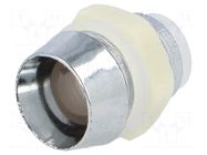 LED holder; 8mm; chromium; ABS; concave; L2: 11.5mm HEBEI