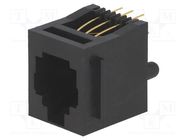 Socket; RJ12; PIN: 6; with panel stop blockade; polyester; UL94V-0 NINIGI