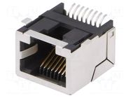 Connector: RJ45; socket; PIN: 8; shielded; gold-plated; 8p8c; SMT AMPHENOL COMMUNICATIONS SOLUTIONS