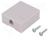 Socket; RJ11; Layout: 6p4c; surface-mounted,screw; H: 57mm; W: 50mm NINIGI