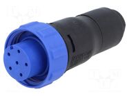 Connector: circular; plug; female; PIN: 6; 125V; w/o contacts; IP68 BULGIN