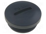 Stopper; PG11; polyamide; black; H: 10.4mm; Øout: 21.7mm KSS WIRING