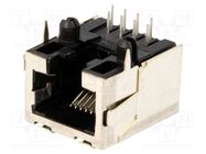 Socket; RJ45; PIN: 8; Layout: 8p8c; on PCBs; THT TE Connectivity