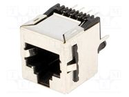 Connector: RJ45; socket; PIN: 8; with panel stop blockade; THT TE Connectivity