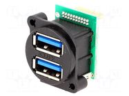 Connector: USB A; socket; for panel mounting,screw; pin header CLIFF