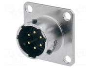 Connector: circular; socket; PIN: 6; male; soldering; PT/451; 7.5A AMPHENOL