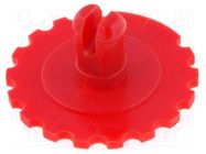 Knob; thumbwheel; red; Ø16mm; for mounting potentiometers; PT15N PIHER