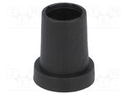Knob; conical; thermoplastic; Øshaft: 6.35mm; Ø14x18mm; black CLIFF