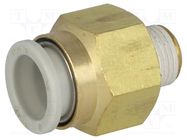 Push-in fitting; threaded,straight; -1÷10bar; brass; -5÷60°C SMC