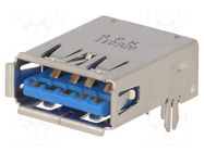 Connector: USB A; socket; on PCBs,PCB snap; THT; angled 90° AMPHENOL COMMUNICATIONS SOLUTIONS