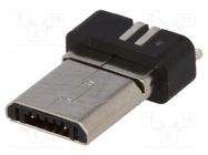 Plug; USB B micro; for molding; soldering; PIN: 5; USB 2.0; 0.65mm ECE