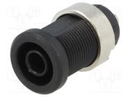 Connector: 4mm banana; socket; 25A; black; nickel plated; soldered DONAU ELEKTRONIK