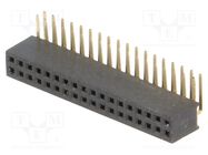 Connector: pin strips; socket; female; PIN: 36; angled 90°; 1.27mm CONNFLY