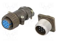 Connector: circular; socket,plug; DS1110-08; male,female; PIN: 7 CONNFLY