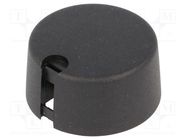 Knob; with pointer; plastic; Øshaft: 6mm; Ø31x16mm; black; A10 OKW