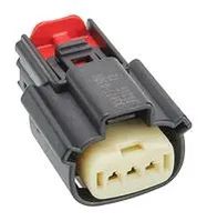 CONNECTOR HOUSING, RCPT, 3POS, BLACK