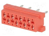 Connector: Micro-MaTch; socket; female; PIN: 8; THT; 2x4 TE Connectivity