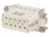 Connector: HDC; contact insert; female; C146; PIN: 10; 10+PE; 16A AMPHENOL