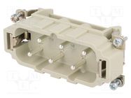 Connector: HDC; contact insert; male; Han® HsB; PIN: 6; 6+PE; 35A HARTING