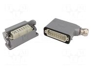 Connector: HDC; male + female; plug + socket,complete set; 16+PE HARTING