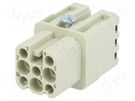 Connector: HDC; contact insert; female; Han® D; PIN: 8; 7+PE; 10A HARTING
