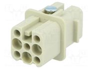 Connector: HDC; contact insert; female; 10A; 250V; Han® D; PIN: 8 HARTING