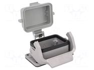 Enclosure for connectors: HDC; size 6B; Han; IP65; with latch HARTING