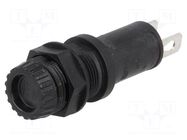 Fuse holder; 5x20mm; 10A; on panel; black; FPG2; 250VAC; UL94V-0 SCHURTER