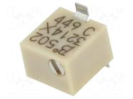 Potentiometer: mounting; vertical,multiturn; 5kΩ; 250mW; SMD; ±10% BOURNS