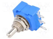 Potentiometer: shaft; single turn; 10kΩ; ±20%; 500mW; logarithmic BOURNS