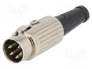 Plug; DIN; male; PIN: 5; Layout: 240°; straight; for cable; soldering DELTRON