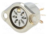 Connector: DIN; socket; female; PIN: 7; 270°; soldering; 34V; 2A; 10mΩ DELTRON