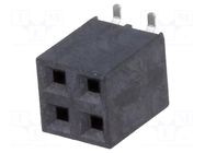Connector: pin strips; socket; female; PIN: 4; vertical; SMT; 2.54mm NINIGI