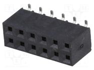 Socket; pin strips; female; PIN: 12; vertical; 2.54mm; SMT; 2x6 NINIGI