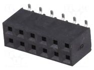 Connector: pin strips; socket; female; PIN: 12; vertical; SMT; 2x6 NINIGI