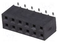 Connector: pin strips; socket; female; PIN: 12; vertical; SMT; 2x6 NINIGI