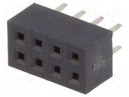 Connector: pin strips; socket; female; PIN: 8; straight; THT; 2mm CONNFLY